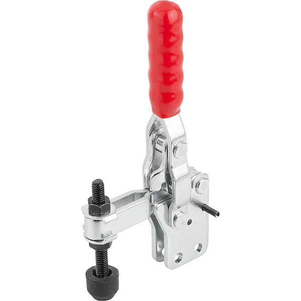 Toggle Clamp, Vertical Foot, Std, F2=1600, Adj Clamping Spind M06X50, Steel Electro Zinc-Plated,